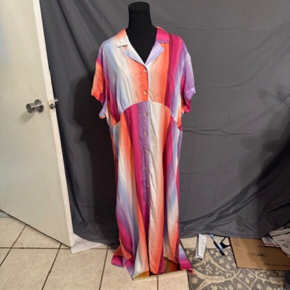 TERRA & SKY Button-Up Dress Size 2X - Picture 1 of 3